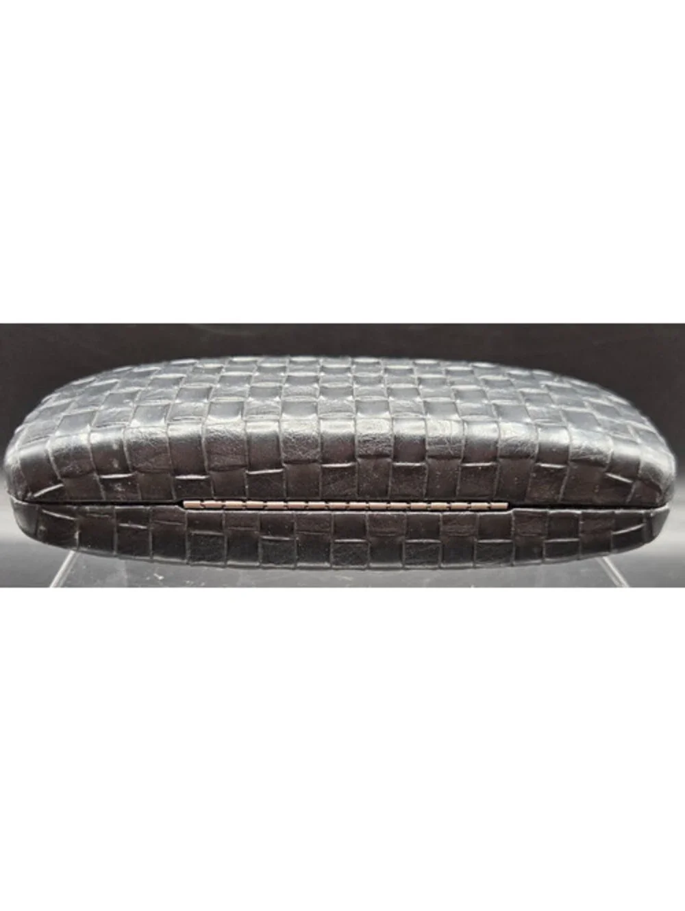 Vintage Eyes On Europe Black Woven/Reptile Texture Hard Clamshell Eyeglass Case